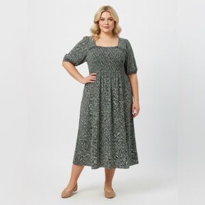 Elegant Black Floral Women's Dress